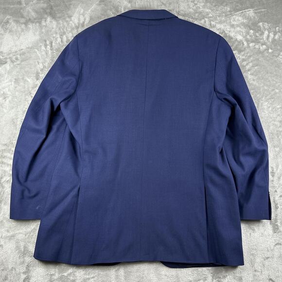 Vintage Polo Ralph Lauren Blazer Mens 44 Blue Flannel 100% Cashmere Jacket - Picture 2 of 8